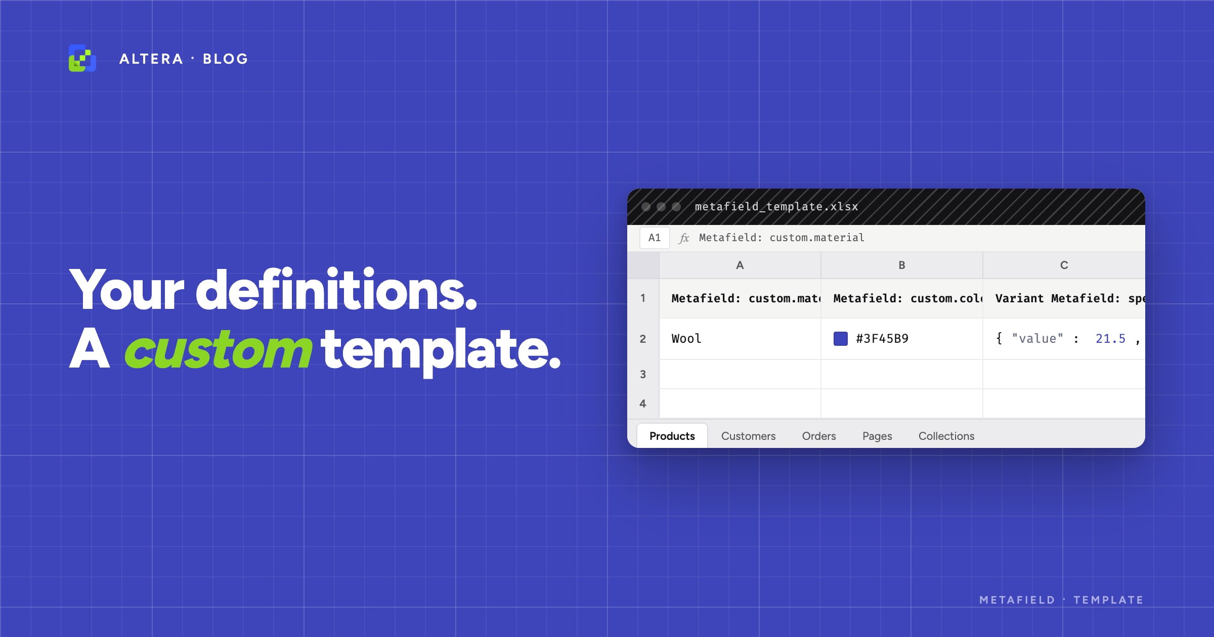 Altera/Matrixify Metafields: Generate a Ready-to-Use Import Template from Your Store