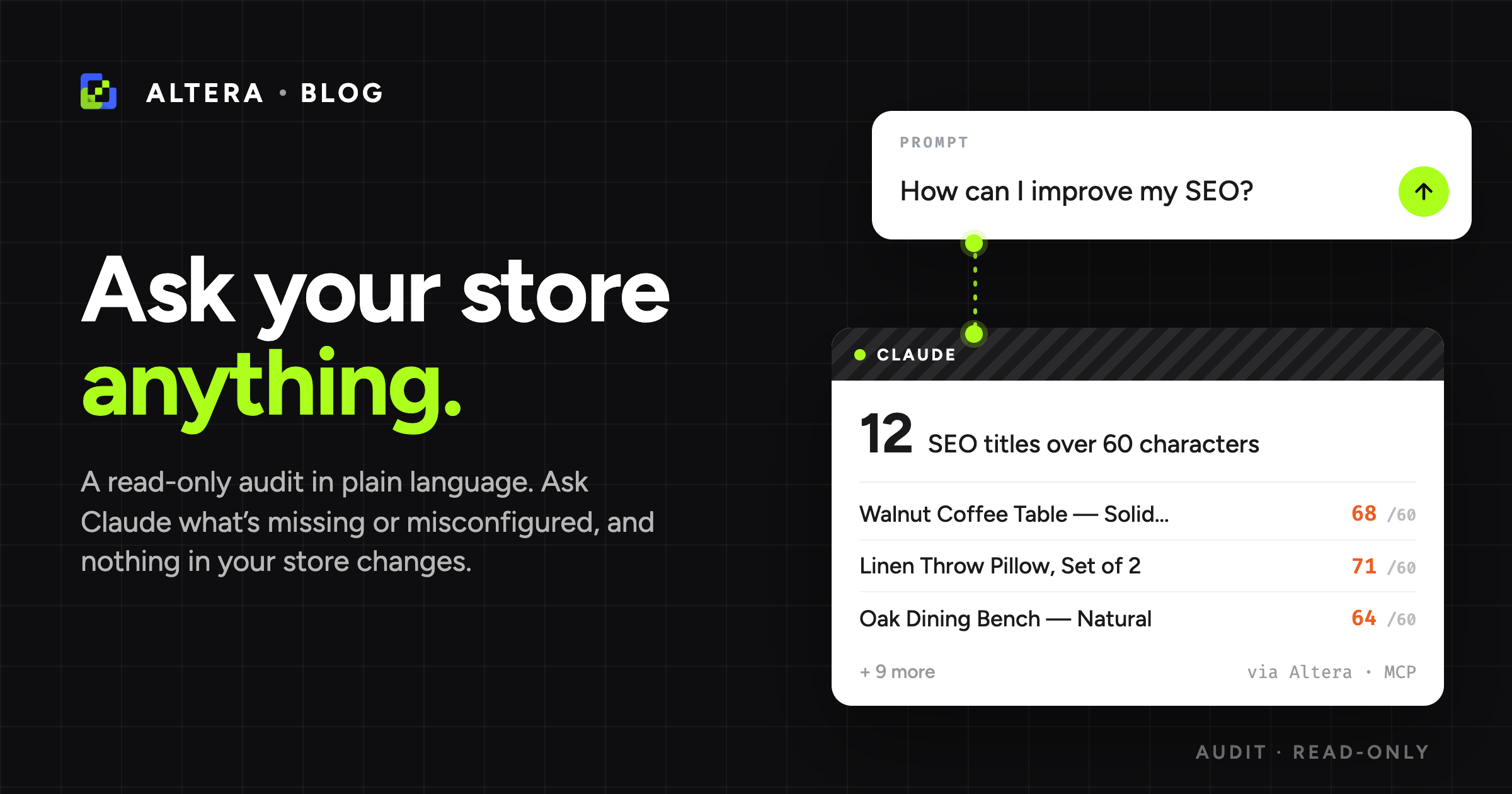 Ask Your Store Anything: A Read-Only Audit with Claude